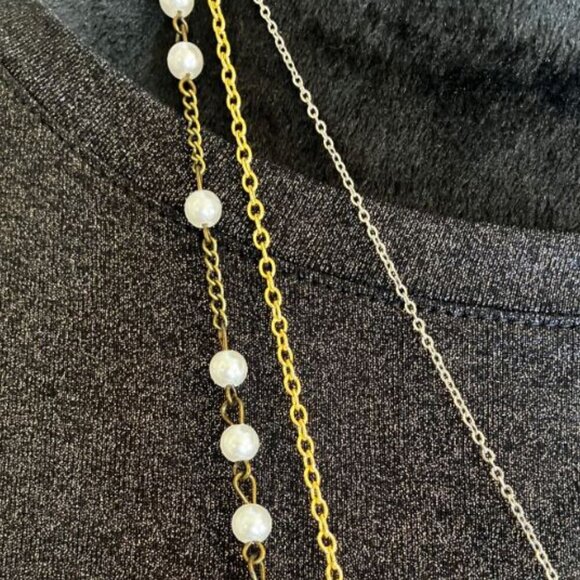 PP Host Pick Handcrafted Trpl Ncklce "Love, Peace, Faith" Heart, Crystal, Cross - Picture 9 of 13